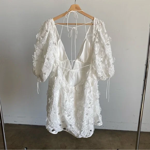 $230 NWT White For Love And Lemons “Leighton” Mini Dress Sz 2X - Picture 10 of 12